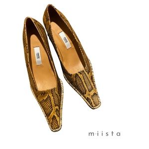 miista- pointed sneak print low heels